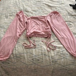 Cute cinched, long sleeve top